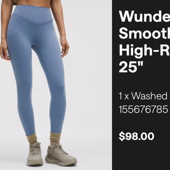 WunderUnder SmoothCover 25'' high rise leggings in washed denim, size 4 - Picture 1 of 3